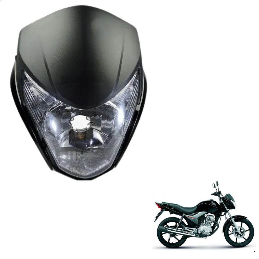 Frente Do Farol Titan 150 Ex 2011 A 2013 Preto Original Plasmoto