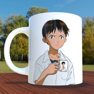 Caneca Porcelana Anime Evangelion Shinji Ikari Meme
