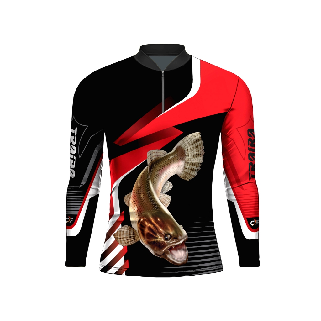CAMISA DE PESCA FEMININA ESTAMPA TRAIRA PROTECAO UV50+ DRYFIT SECA RAPIDO C.F BRASIL
