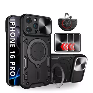 Capa Capinha Armor Anti Choque Militar Ring Luxo Para iPhone 16 Pro - Protetora