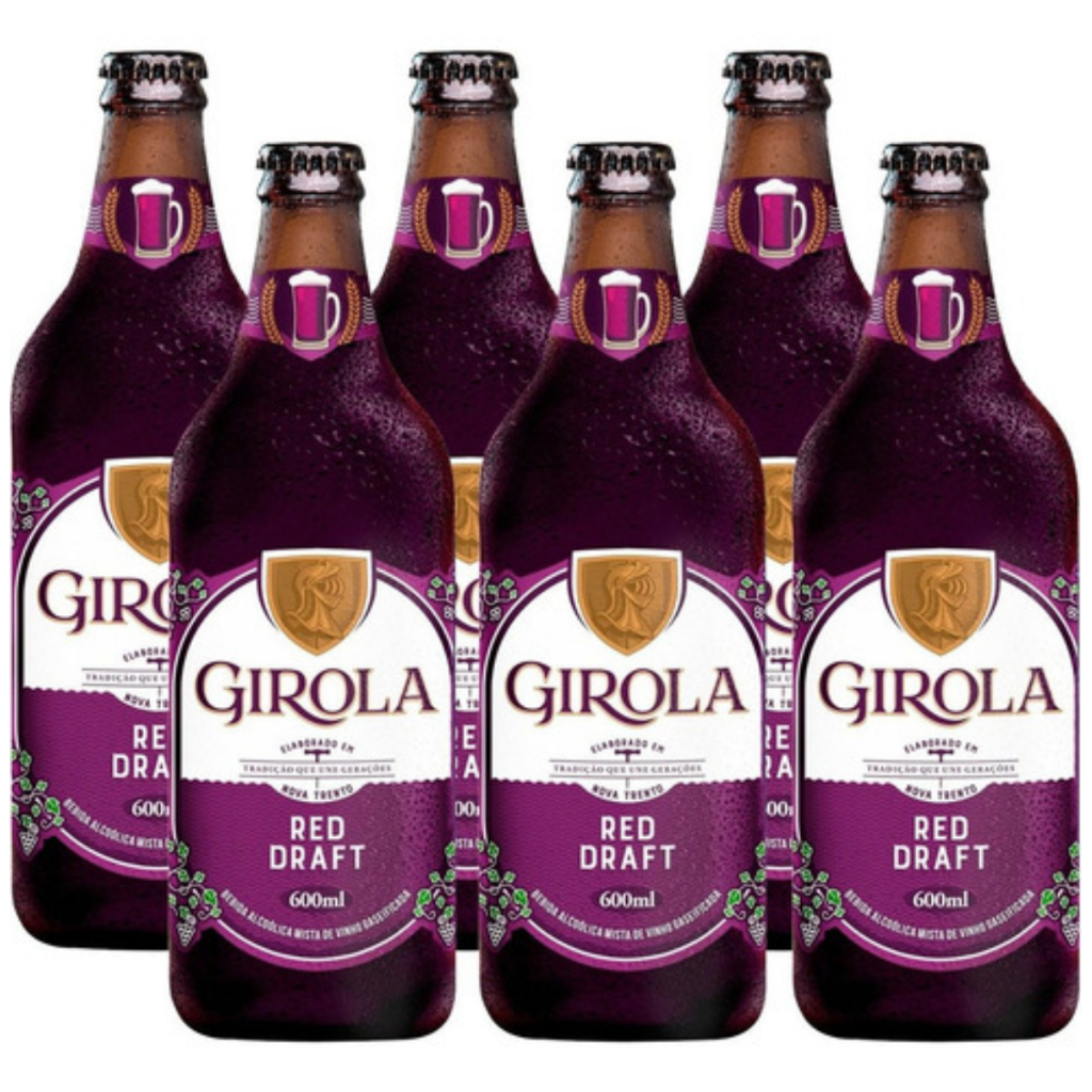 Kit com 6 unidades de Chopp de Vinho Tinto Red Draft 600ml | Shopee Brasil
