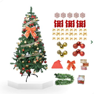 Árvore De Natal 150cm Completa Decorada Dourada + 60 Enfeites Luxo