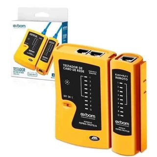 Testador de cabo RJ45 E RJ11 master e apoio com pilha AAA Incluso FEPRO-TR270 EXBOM