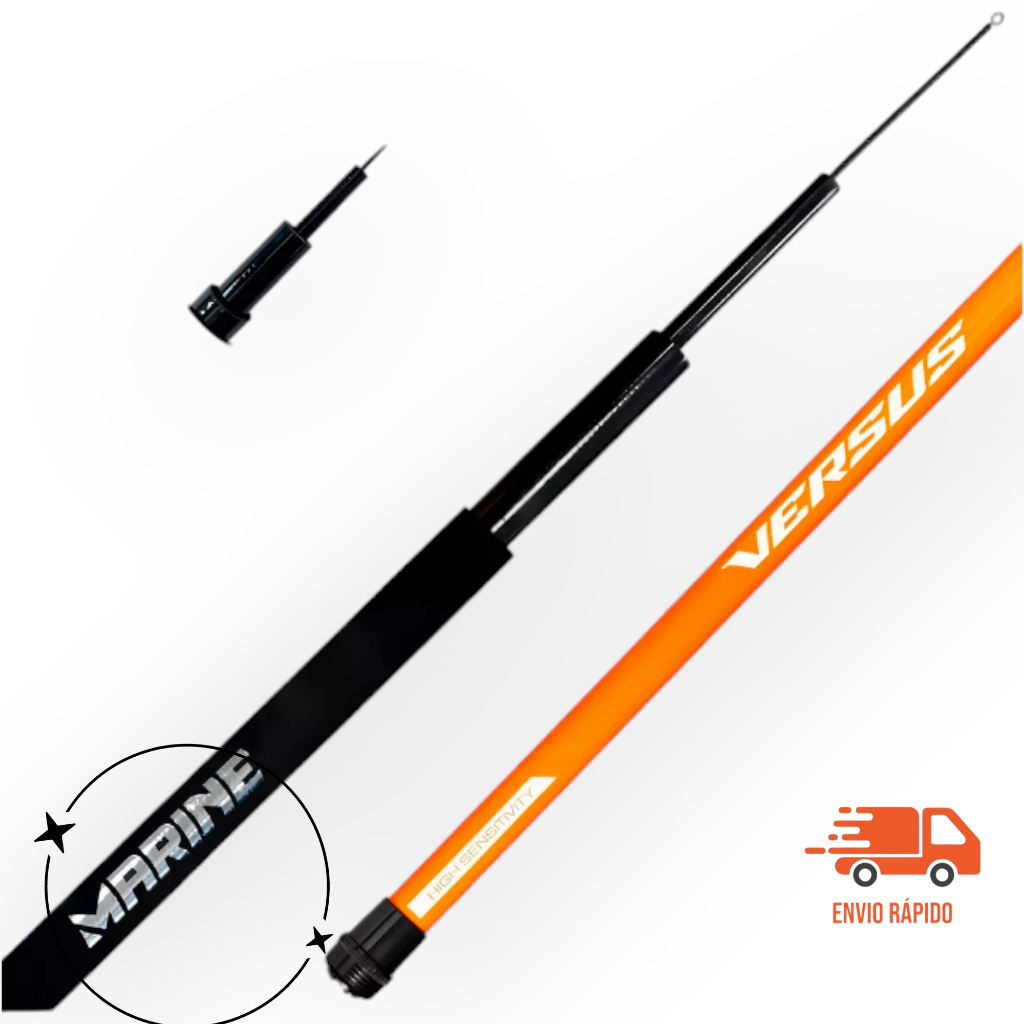 Vara Telescópica Versus Marine Sports Gomo Longo 3m/4m/5m Vara de Mão Fibra Vidro