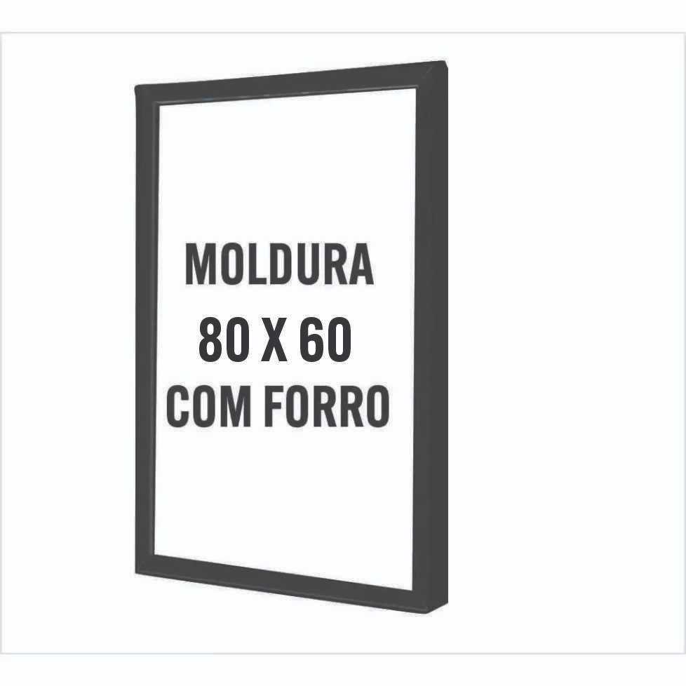 1 MOLDURA 80 X 60 - PRETA CAIXA ALTA