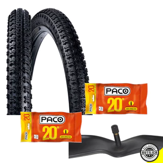 Par 2 Pneu Aro 20x1.75 Paco Cross Cravo Bicicleta Bike Bmx + 2 Camara de Ar