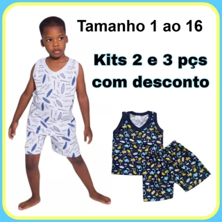 Pijama Infantil Masculino Regata Menino 1 ao 16 Mafessoni