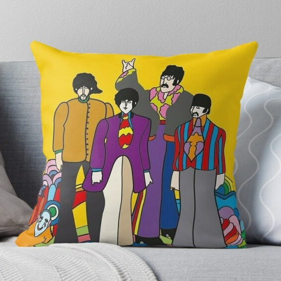 Capa de almofada Beatles here comes the sun imagine all you need