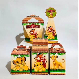 Kit Festa Personalizados REI LEÃO Aniversário Lembrancinha Caixinhas para Festas PEGUE E MONTE
