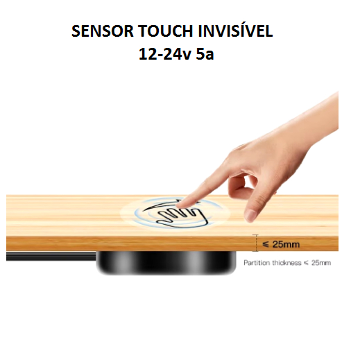 Sensor Touch Invisível para LED 12-24v 5a 25mm | Shopee Brasil