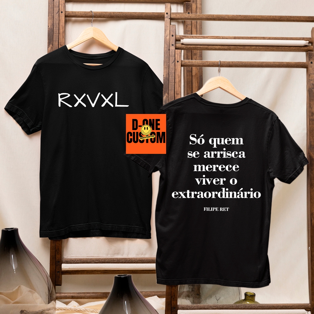 Camiseta Camiseta Estampada Filipe Ret Só Quem Se arrisca Merece Viver ...