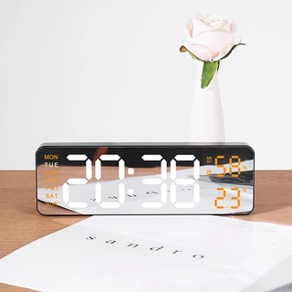 Relógio De Parede Digital Grande Temperatura E Umidade Semana Mostrador De Regulável Eletrônico LED De Mesa 12/24H-BM-R808