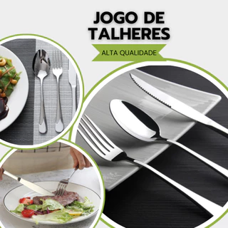 Jogo De Talheres Conjunto 18/24/36 Peças Faca Garfo Colher Faqueiro Cozinha Mesa Inox