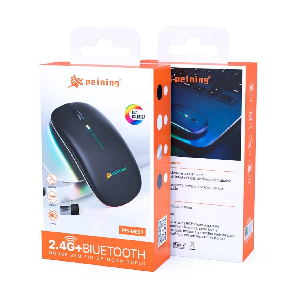 KUIYN X18 Mouse da Gioco Wireless 2.4G Ricaricabile 600mAh Ultra Lunga