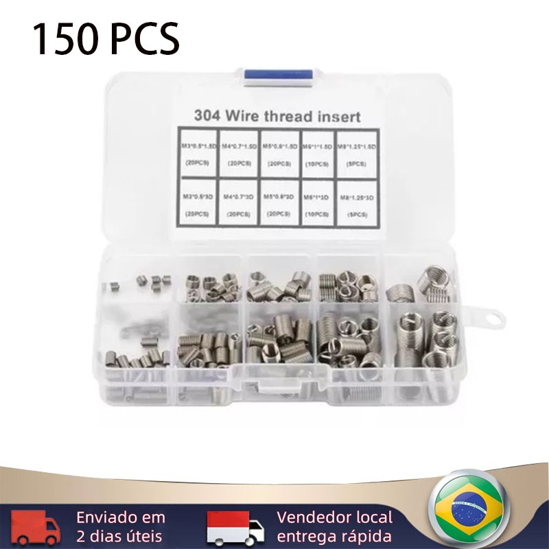 [BR In stock] Helicoil Helicoidal Rosca Postiça M3,m4,m5,m6,m8 150