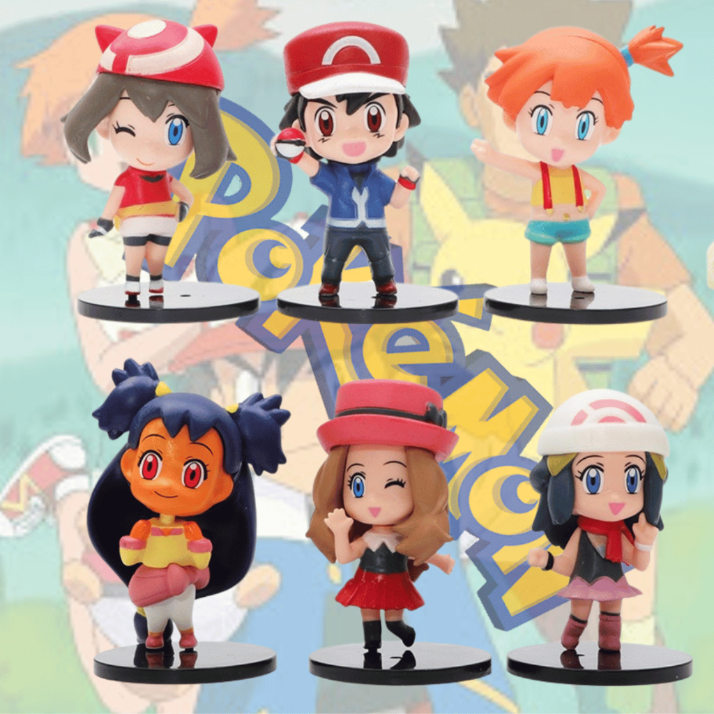 Pokémon Figuras de Ação Bonecos de Ação Pokémon Decoração Anime Miniatura Ash Ketchum /Dawn /Misty /May /Serena /Iris