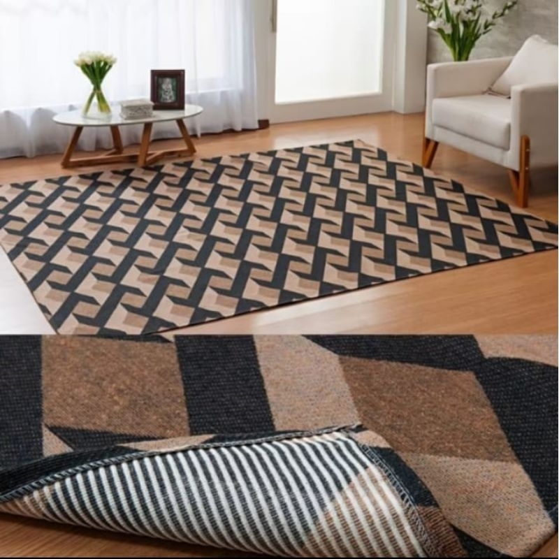 Tapete geometrico para sala quarto escritorio em tecido jacquard ...