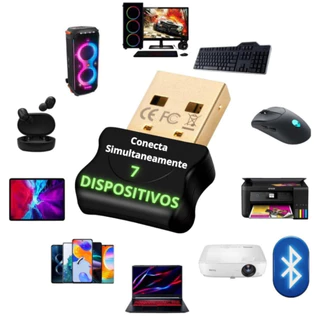 Adaptador Bluetooth 5.1 Usb Dongle Original P/ Pc Notebook Conecta até 7 Dispositivos