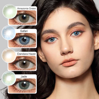 Freshgo 2 Peças Lentes De Contato Verdes Para Homens E Mulheres Anual Azul Marrom Cosmético Olhos