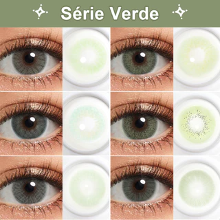 Promoção Verde Lentes De Contato Coloridas Anual Cosplay Diâmetro 14,0~14,5mm 1Par