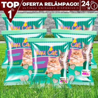 Kit 1 / 5 Pacotes De Areia Para Gatos Sanitária Higiênica 100% Natural Tira Cheiro 4kg E 12kg Granulado Absorve Antiodor