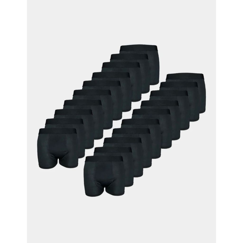 Kit 10 Cueca Box Boxer Lisa Básica Confortável Preta Microfibra