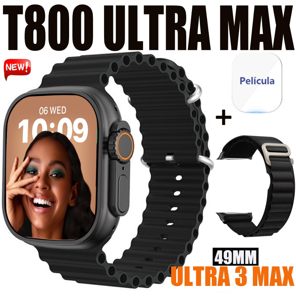 2024 Novo Relógio Original T800 Ultra 3 MAX Smart Watch Série 10 ...