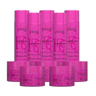 Kit 10 Engorda Cabelo Soul Care Profissional | 5 Shampoos + 5 Máscaras | Revenda Atacado em Oferta na Shopee