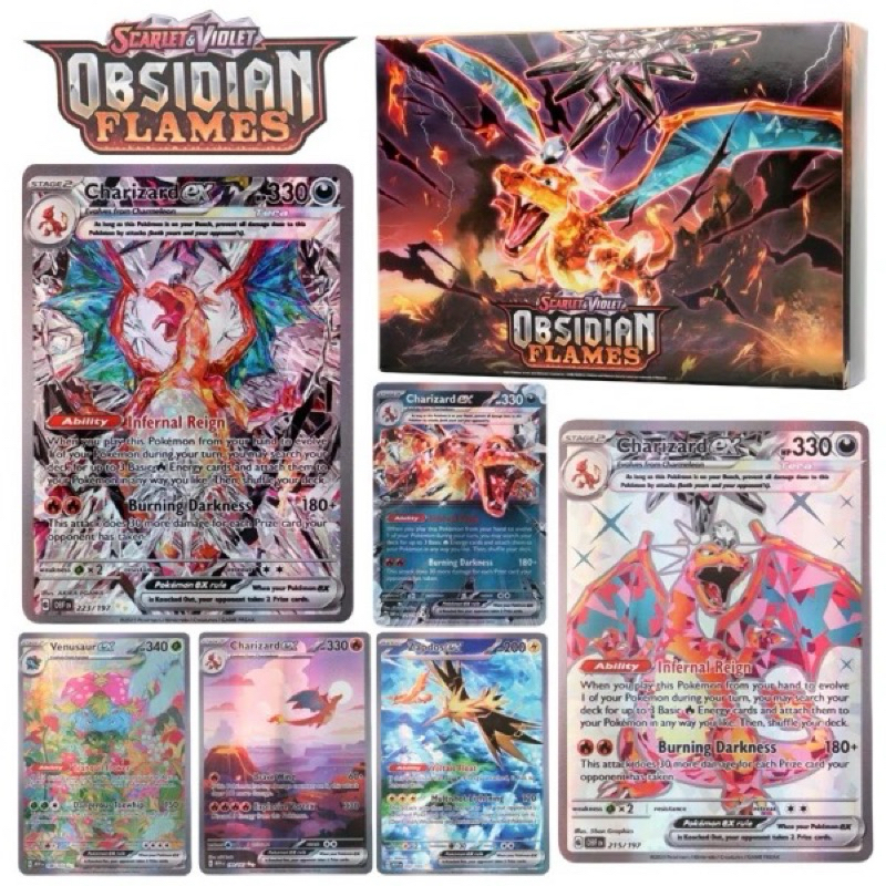 Kit 200 Pcs Cartas Pokémon BRILHANTE Carta Pokémon EX Português