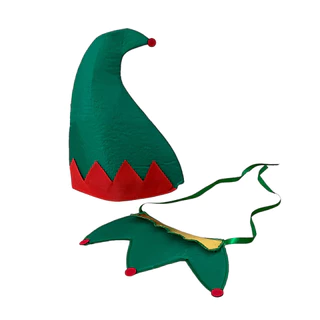 Kit Para Fantasia De Anão Gnomo Duende Ajudante De Papai Noel Com Gorro E Gola