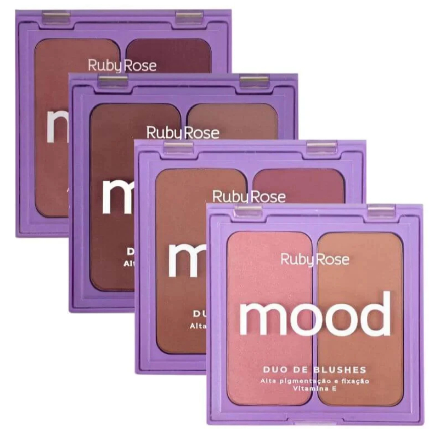 Ruby Rose - Duo de Blushes Mood Alta Pigmentação e Fixação com Vitamina ...