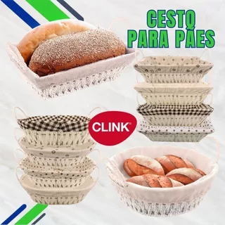 Cesto de Pão para Pães Bolos Organizador com Forro Estampados Multiuso Clink