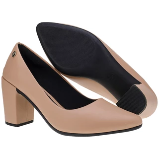 Scarpin Feminino Salto Grosso Bico Fino Shekinah Lançamento Moda Noiva Festa Fashion