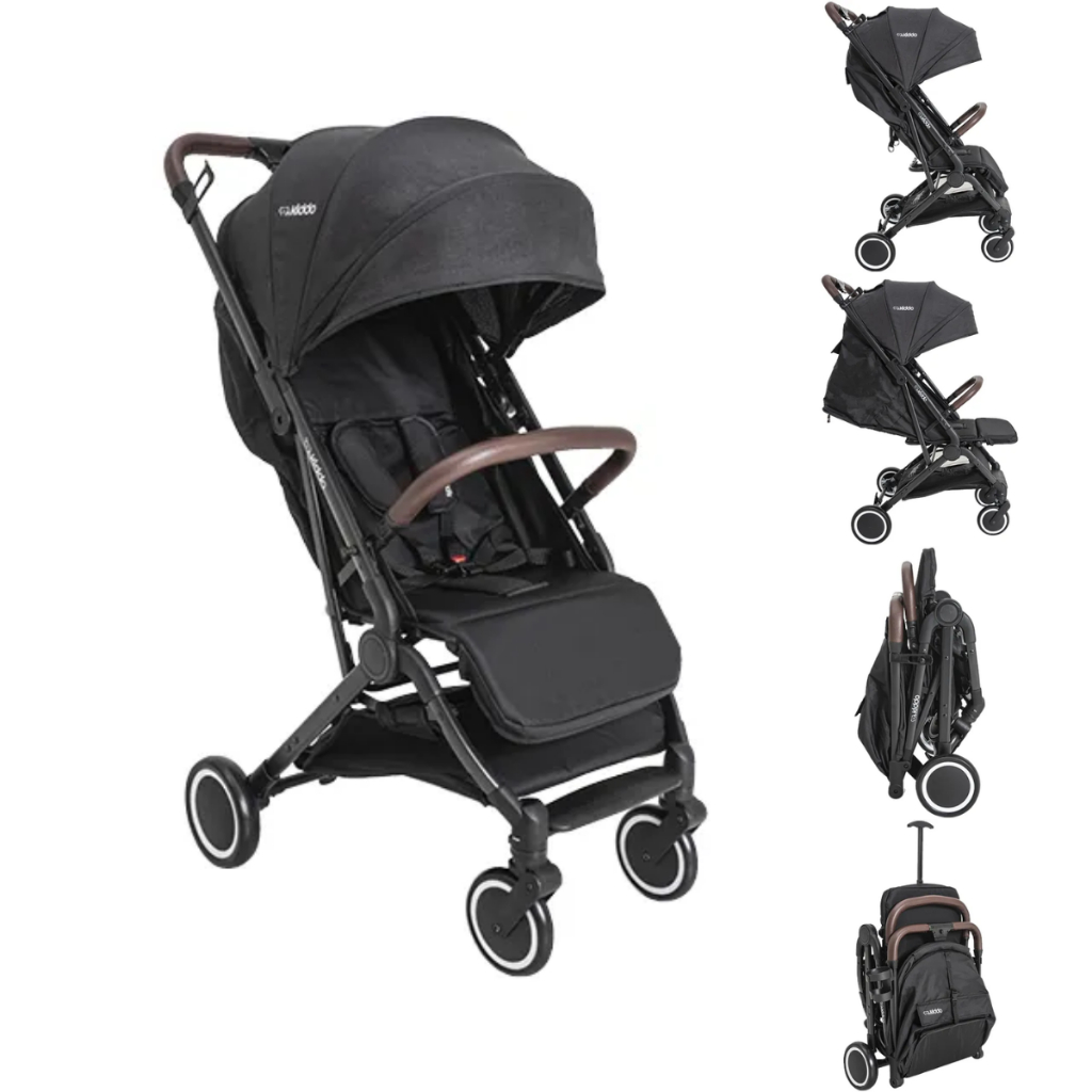 Carrinho Stand Sprint II Preto Kiddo Portátil Prático Para Viagem Vira