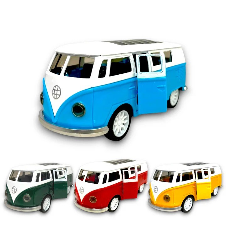 Kombi Miniatura Carrinho Colecionável Plástico e Ferro
