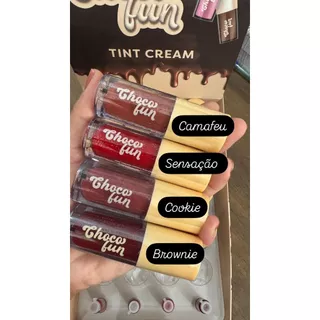 Novas cores CAMAFEU COOKIE SENSAÇÃO BROWNIE FENZZA LIP TINT CHOCO FUN GLOSS GANACHE AU LAIT FONDUE em Oferta na Shopee