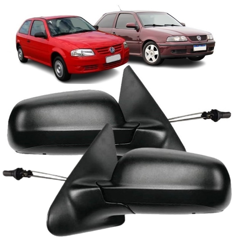 Retrovisor Espelho Gol Saveiro G3 G4 2 Portas Controle Manual Par ...