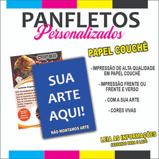1000 Panfletos/ Flyer / Folder Personalizados 10x15 em papel couchê