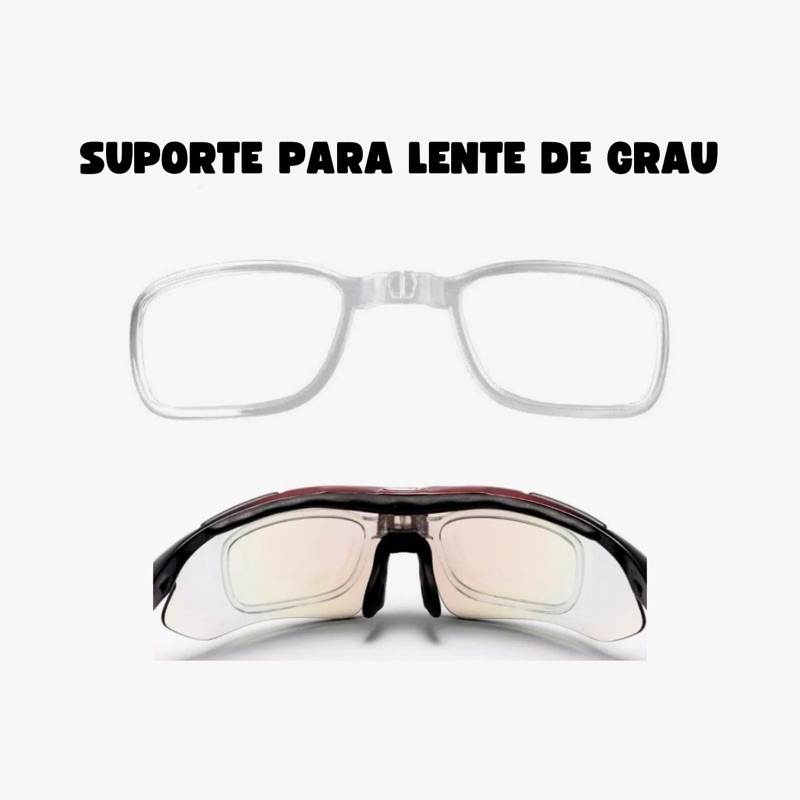 suporte para lente de grau (radar)