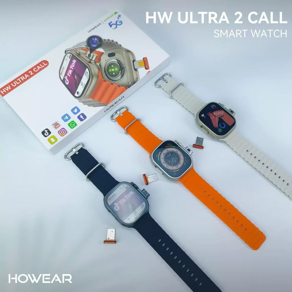 SmartWatch Hw Ultra 2 Call 5G Com Câmera Android IOS Tela Super Amoled Lançamento 2GB RAM 16GB WI-FI