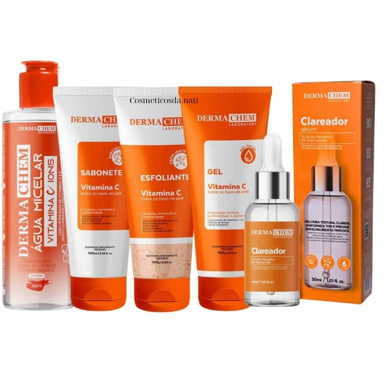 Kit Skin Care Vitamina C Clareador Limpeza de pele Dermachem