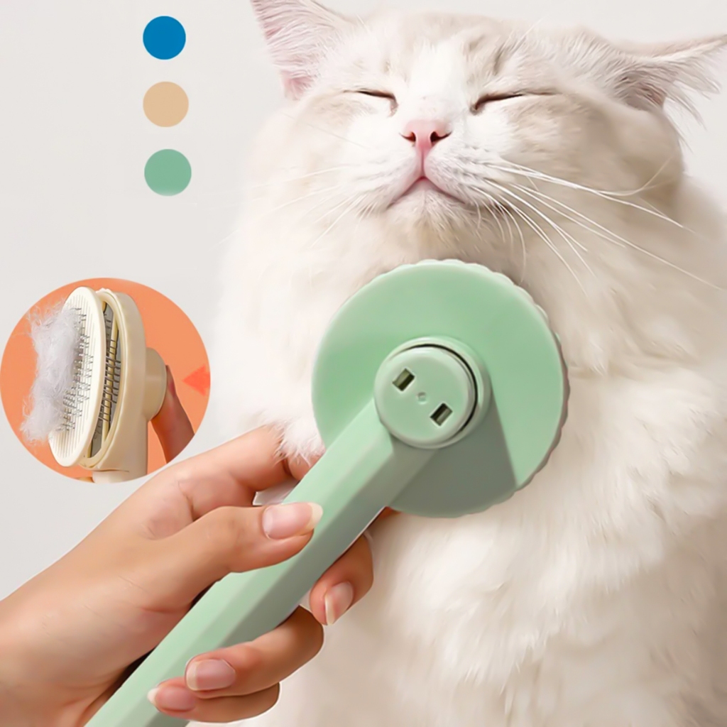 Escova Pente Plástico Ferro Para Pentear Cachorros e Gatos Pet Tirar os Pelos