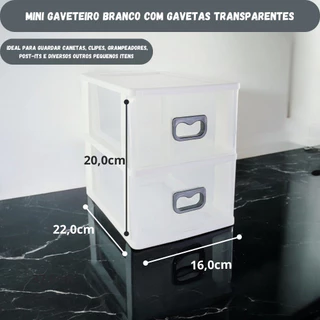 Mini Gaveteiro Branco Gavetas Transparentes Joias Costura Cozinha Escritório Guardar Canetas Lapis