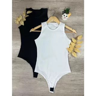 Kit 2 Body Regata Canelado Feminino canelado, com fecho - Casual, Dia a dia.
