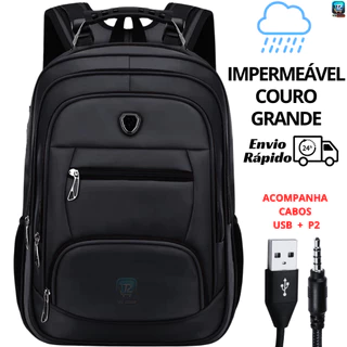 Mochila Masculina Feminina Reforçada De Couro Grande Impermeável Notebook Trabalho Faculdade Bolsa Feminina