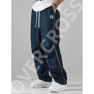 Calça Tactel Masculino Feminina, P ao G3 Esportiva, Reta Larga, Ajuste Cordão na Cintura, Streetwear, Sportswear, Moda 2024 DC