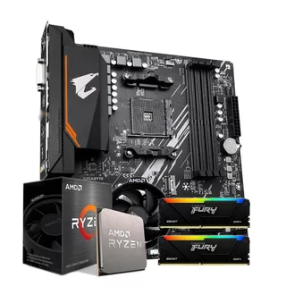 KIT UPGRADE GAMER AMD RYZEN 5, B550M AORUS ELITE MONTADO E ATUALIZADO C/NF