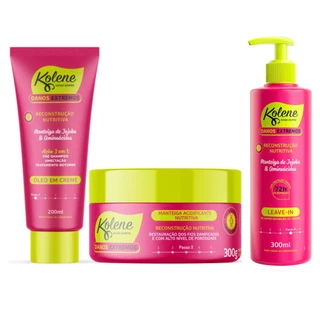 Kit Kolene Danos Extremos Manteiga + Óleo em Creme + Leave-in