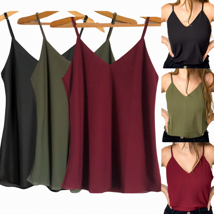 Kit 3 Blusas Feminina Regata Alça Regulável Blusinha Alcinha Básica ...