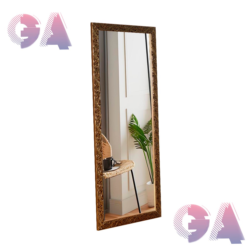 Espelho 30x75 Moldura Dourada Trabalhada Para Corredor, Quarto E Sala ...
